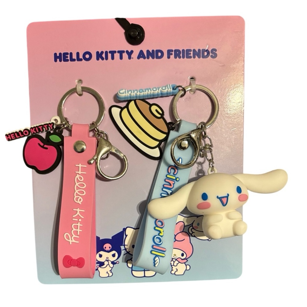 Hello Kitty and Cinnamoroll Keychain Set